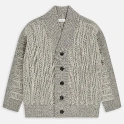 Closed Grey Wool Cardigan Sweater