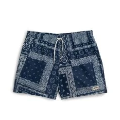 Bather Black Bandana Print Swim Trunk